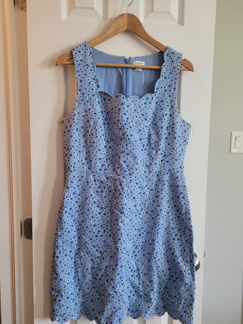 J.Crew Periwinkle Scalloped Dress